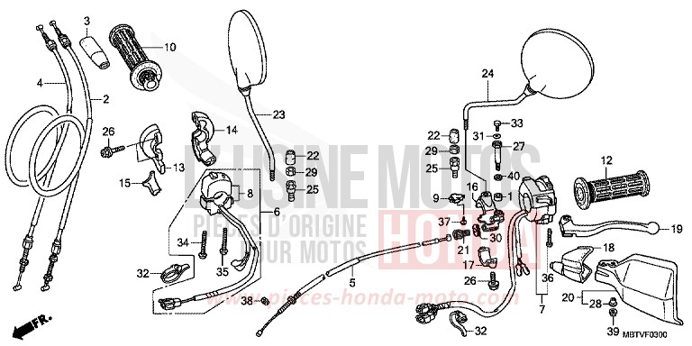 LEVIER DE GUIDON/COMMUTATEUR/CABLE de Varadero ABS SHASTA WHITE (NH138) 2011